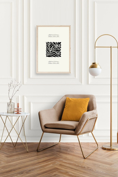 Büro Ev Ofis Dekoru için 30x42CM Tekli Ahşap Çerçeveli Çiçek Tema Tablo No347