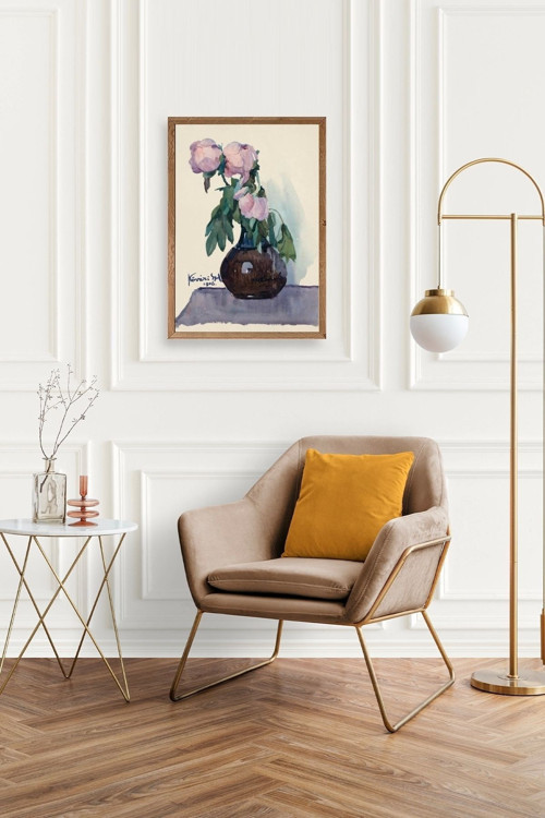 Büro Ev Ofis Dekoru için 30x42CM Tekli Ahşap Çerçeveli KKarmarik Tablo No5