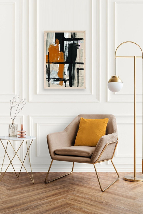 Büro Ev Ofis Dekoru için 30x42CM Tekli Ahşap Çerçeveli Modern Tema Tablo No146
