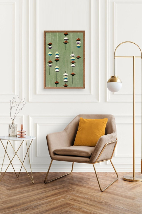 Büro Ev Ofis Dekoru için 30x42CM Tekli Ahşap Çerçeveli FKorin Tablo No3