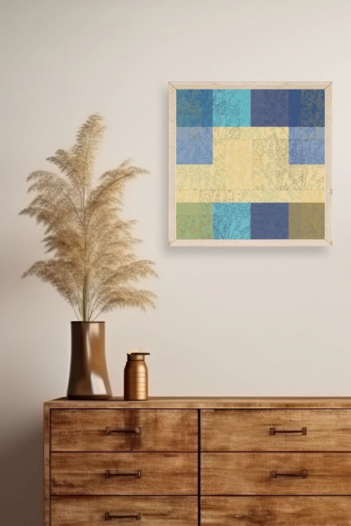 Büro Ev Ofis Dekoru için 50x50CM Tekli Ahşap Çerçeveli Kare Tema Tablo No5