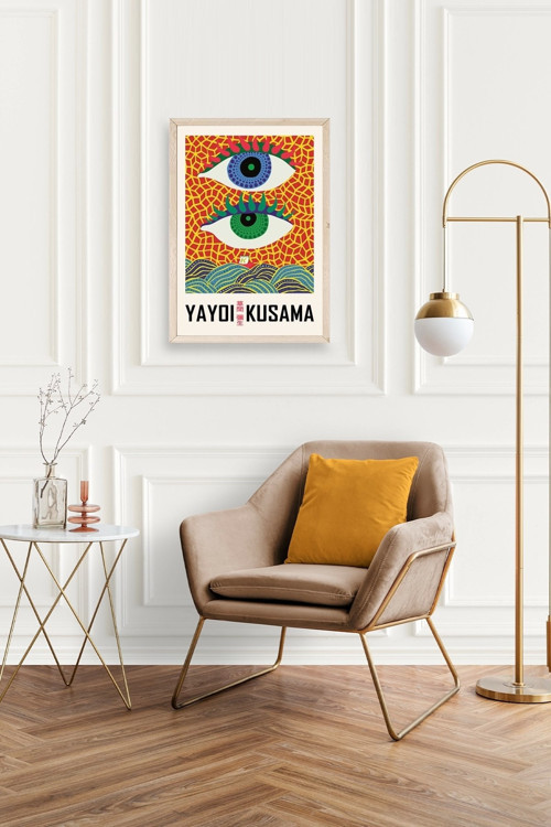Büro Ev Ofis Dekoru için 23x30CM Tekli Ahşap Çerçeveli YKusama Tablo No19