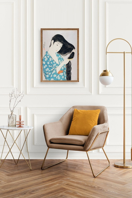 Büro Ev Ofis Dekoru için 30x42CM Tekli Ahşap Çerçeveli HGoyo Tablo No6