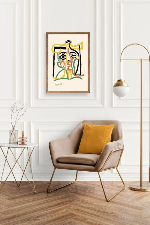 Büro Ev Ofis Dekoru için 23x30CM Tekli Ahşap Çerçeveli TDeFemme Tablo No7