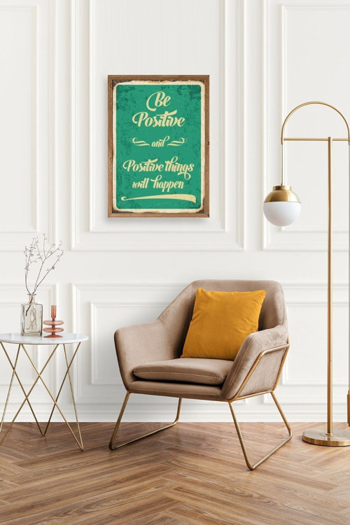 Büro Ev Ofis Dekoru için 50x70CM Tekli Ahşap Çerçeveli Motto Tema Tablo No312
