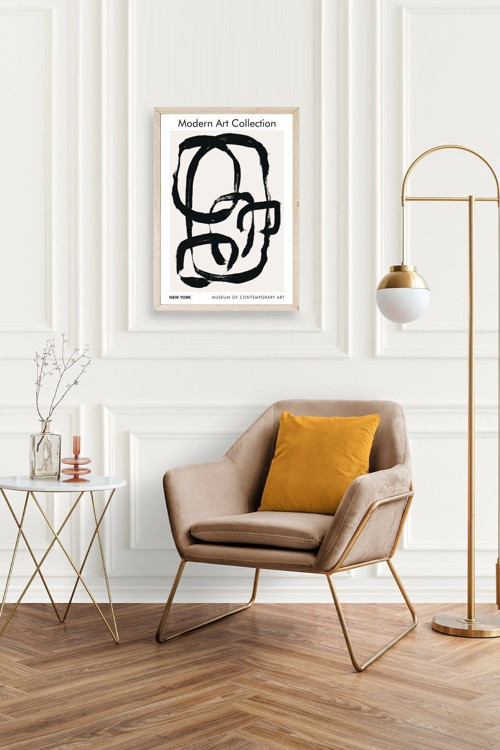 Büro Ev Ofis Dekoru için 23x30CM Tekli Ahşap Çerçeveli Modern Tema Tablo No74