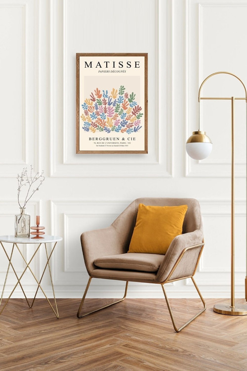 Büro Ev Ofis Dekoru için 30x42CM Tekli Ahşap Çerçeveli HMatisse Tablo No41