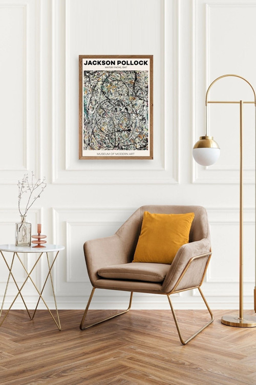 Büro Ev Ofis Dekoru için 50x70CM Tekli Ahşap Çerçeveli JPolloc Tablo No11