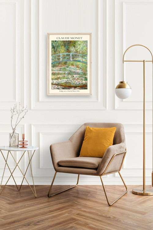 Büro Ev Ofis Dekoru için 30x42CM Tekli Ahşap Çerçeveli CMonet Tablo No17