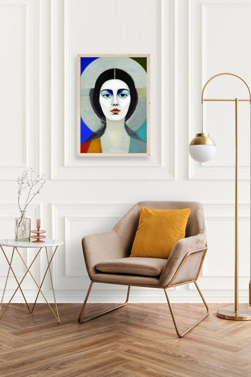 Büro Ev Ofis Dekoru için 23x30CM Tekli Ahşap Çerçeveli Kadın Tema Tablo No22
