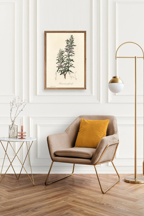 Büro Ev Ofis Dekoru için 50x70CM Tekli Ahşap Çerçeveli Yaprak Tema Tablo No103