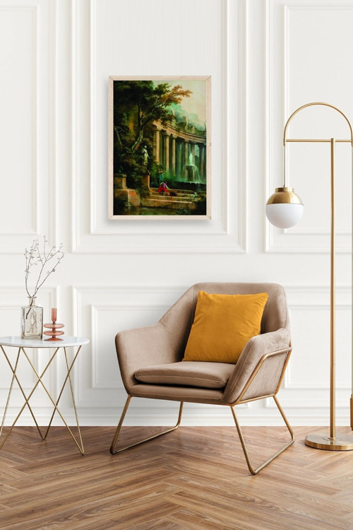 Büro Ev Ofis Dekoru için 30x42CM Tekli Ahşap Çerçeveli Yaprak Tema Tablo No148