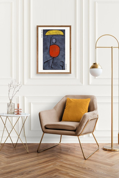 Büro Ev Ofis Dekoru için 23x30CM Tekli Ahşap Çerçeveli PKlee Tablo No24