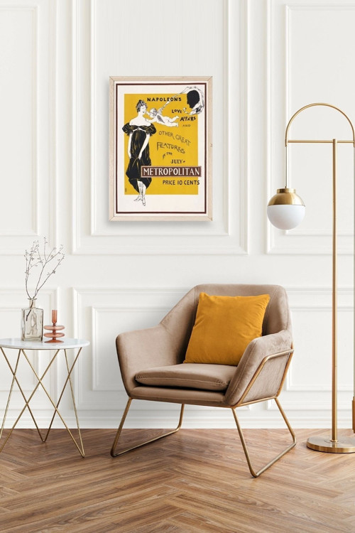 Büro Ev Ofis Dekoru için 50x70CM Tekli Ahşap Çerçeveli Metropolitan Tema Tablo No8