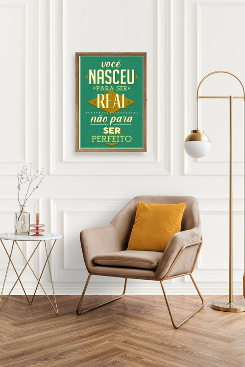 Büro Ev Ofis Dekoru için 50x70CM Tekli Ahşap Çerçeveli Motto Tema Tablo No329