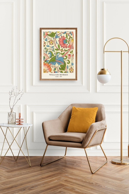 Büro Ev Ofis Dekoru için 30x42CM Tekli Ahşap Çerçeveli WMorris Stil Tablo No15
