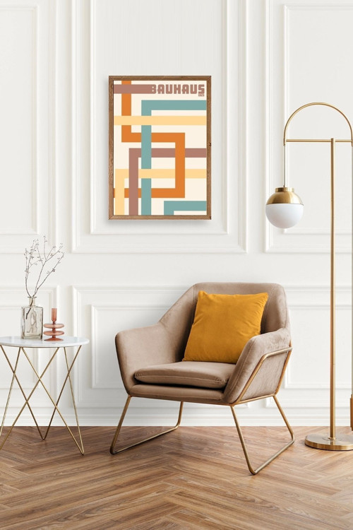Büro Ev Ofis Dekoru için 17x23CM Tekli Ahşap Çerçeveli BRetro Tema Tablo No6