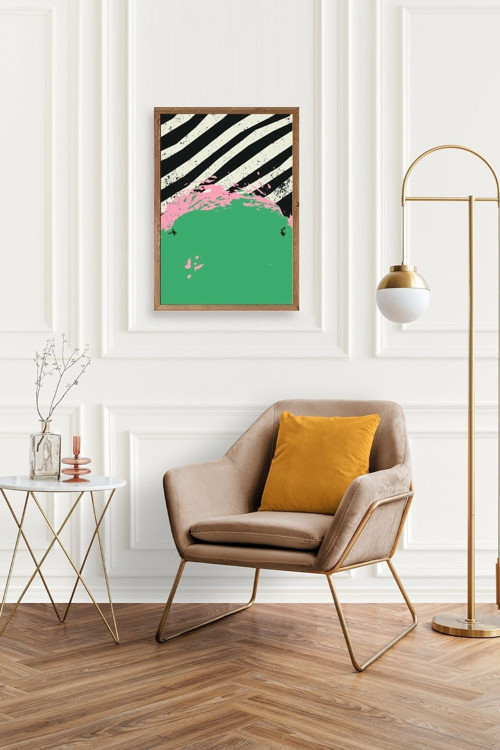 Büro Ev Ofis Dekoru için 30x42CM Tekli Ahşap Çerçeveli Modern Tema Tablo No140
