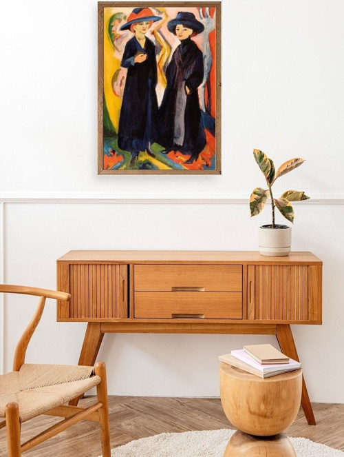Büro Ev Ofis Dekoru için 50x70CM Tekli Ahşap Çerçeveli ELKirchner Tablo No7