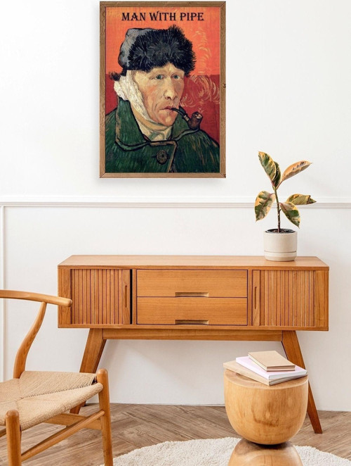 Büro Ev Ofis Dekoru için 23x30CM Tekli Ahşap Çerçeveli VGogh Tablo No25