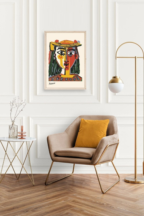 Büro Ev Ofis Dekoru için 30x42CM Tekli Ahşap Çerçeveli PPicasso Tablo No39