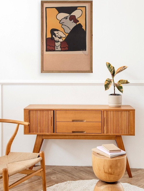Büro Ev Ofis Dekoru için 30x42CM Tekli Ahşap Çerçeveli Frueh Tema Tablo No3