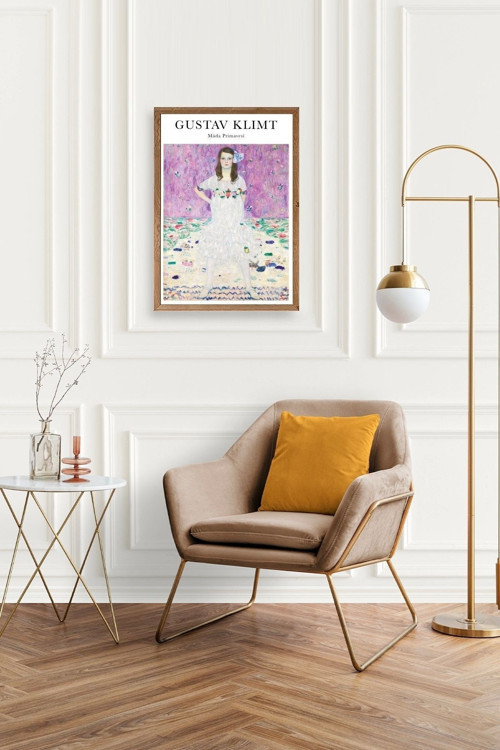 Büro Ev Ofis Dekoru için 30x42CM Tekli Ahşap Çerçeveli GKlimt Tablo No14