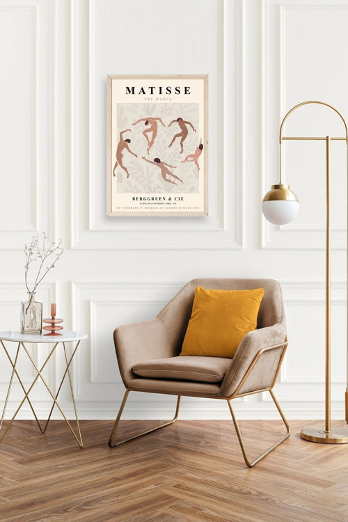 Büro Ev Ofis Dekoru için 17x23CM Tekli Ahşap Çerçeveli HMatisse Tablo No31