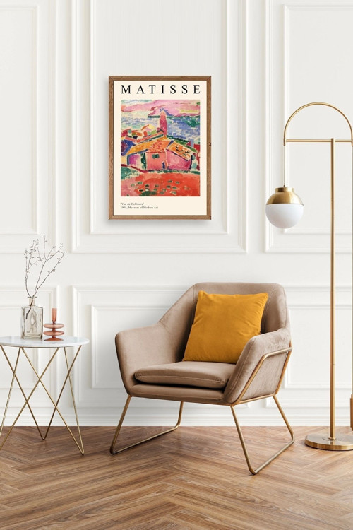 Büro Ev Ofis Dekoru için 17x23CM Tekli Ahşap Çerçeveli HMatisse Tablo No29