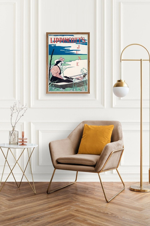 Büro Ev Ofis Dekoru için 23x30CM Tekli Ahşap Çerçeveli WHLippincott Tablo No4