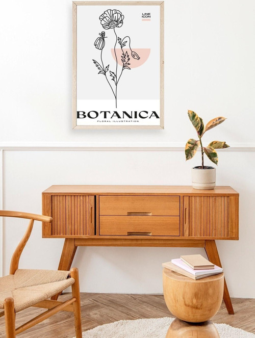 Büro Ev Ofis Dekoru için 50x70CM Tekli Ahşap Çerçeveli Çiçek Tema Tablo No633