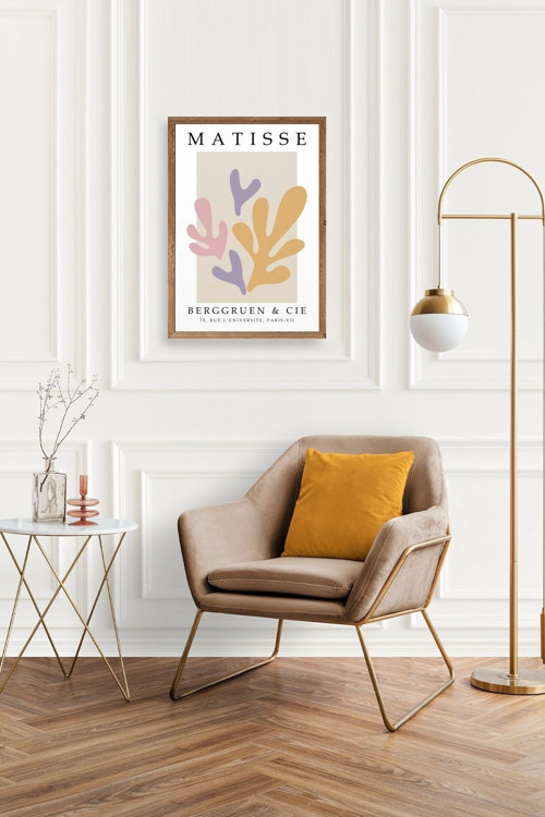 Büro Ev Ofis Dekoru için 30x42CM Tekli Ahşap Çerçeveli Soyut Stil Tablo No129