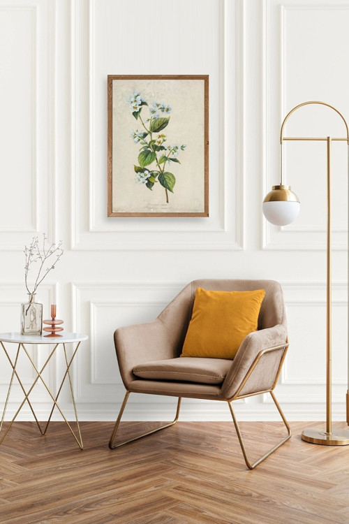 Büro Ev Ofis Dekoru için 17x23CM Tekli Ahşap Çerçeveli Çiçek Tema Tablo No91