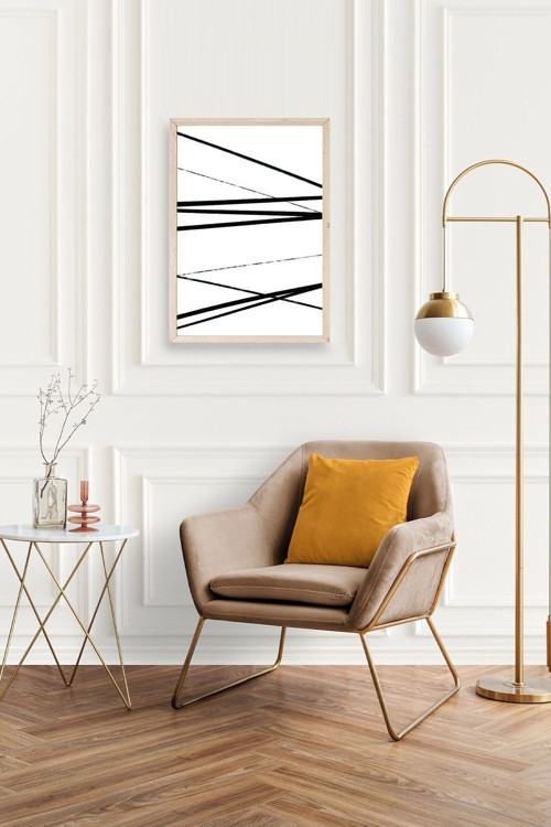 Büro Ev Ofis Dekoru için 17x23CM Tekli Ahşap Çerçeveli Modern Tema Tablo No19