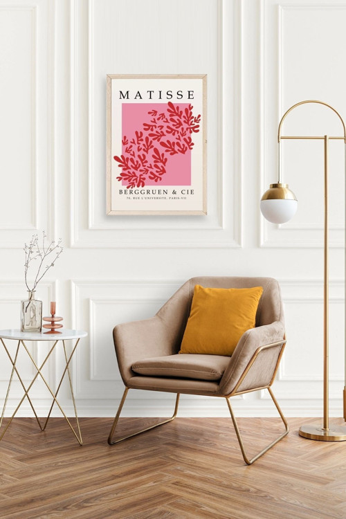 Büro Ev Ofis Dekoru için 50x70CM Tekli Ahşap Çerçeveli Çiçek Tema Tablo No689