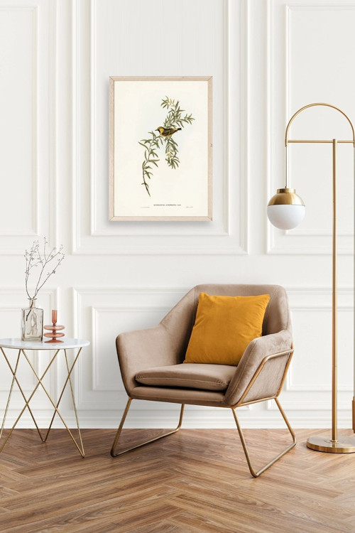 Büro Ev Ofis Dekoru için 17x23CM Tekli Ahşap Çerçeveli Kuş Tema Tablo No3