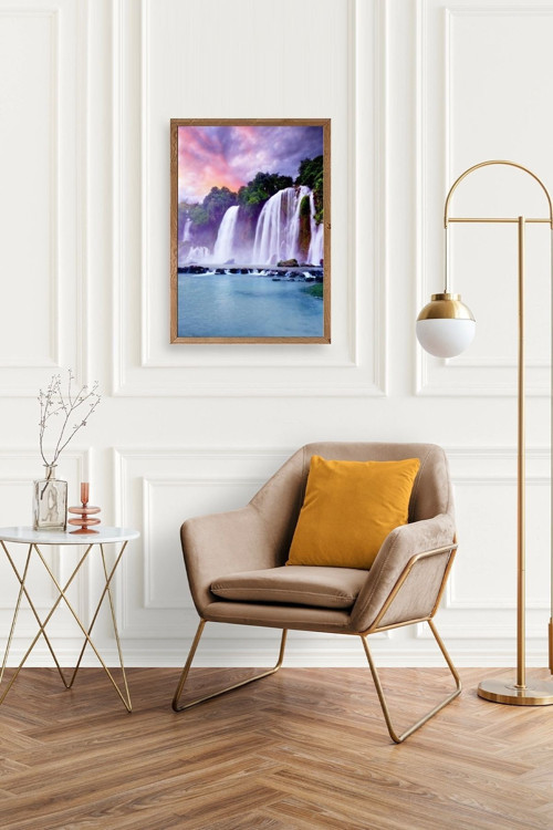 Büro Ev Ofis Dekoru için 50x70CM Tekli Ahşap Çerçeveli Doğa Tema Tablo No17