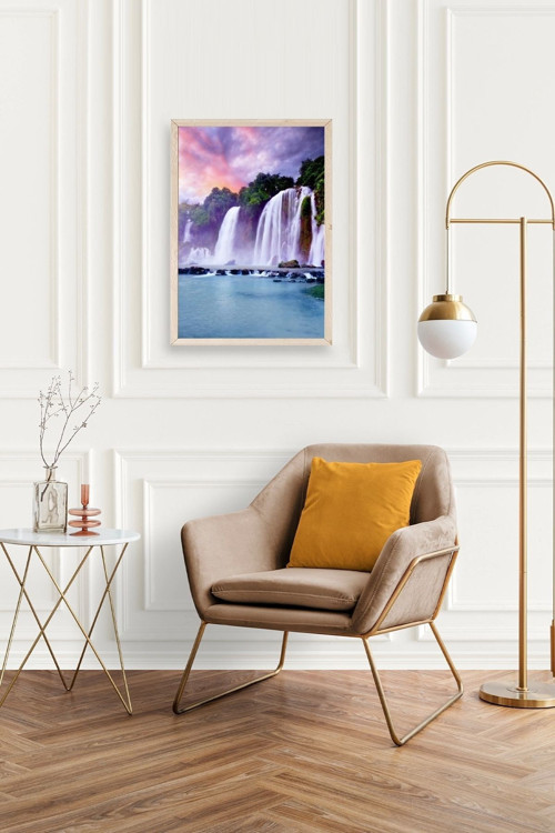 Büro Ev Ofis Dekoru için 23x30CM Tekli Ahşap Çerçeveli Doğa Tema Tablo No8