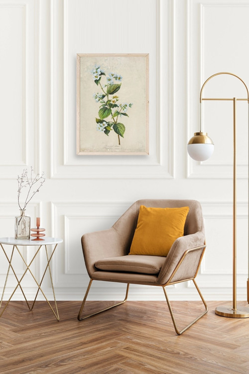 Büro Ev Ofis Dekoru için 17x23CM Tekli Ahşap Çerçeveli Çiçek Tema Tablo No120