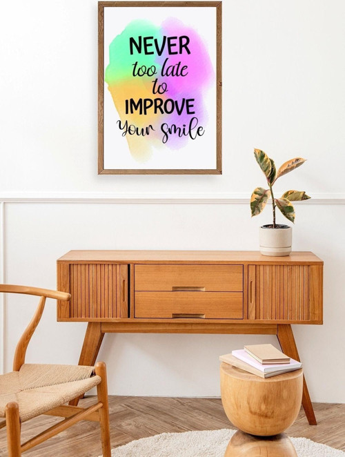 Büro Ev Ofis Dekoru için 23x30CM Tekli Ahşap Çerçeveli Motto Tema Tablo No90