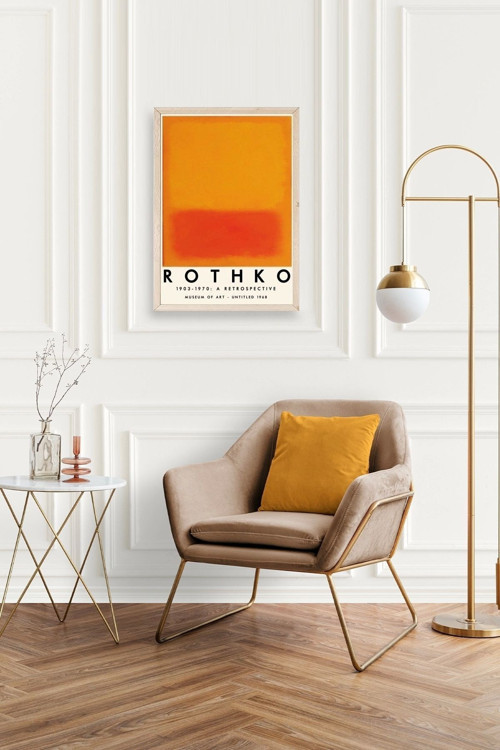 Büro Ev Ofis Dekoru için 17x23CM Tekli Ahşap Çerçeveli MRothko Tablo No4