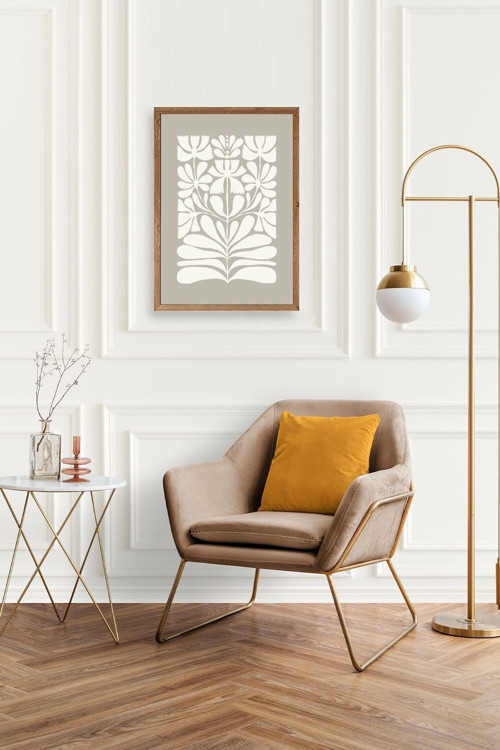 Büro Ev Ofis Dekoru için 17x23CM Tekli Ahşap Çerçeveli Desenli Tablo No11