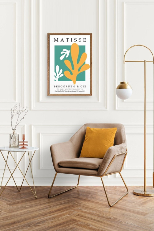 Büro Ev Ofis Dekoru için 30x42CM Tekli Ahşap Çerçeveli Soyut Stil Tablo No128