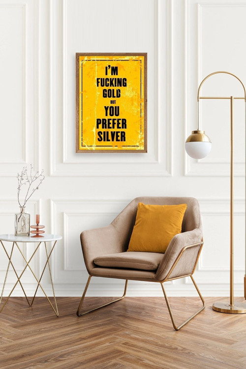 Büro Ev Ofis Dekoru için 23x30CM Tekli Ahşap Çerçeveli Motto Tema Tablo No101