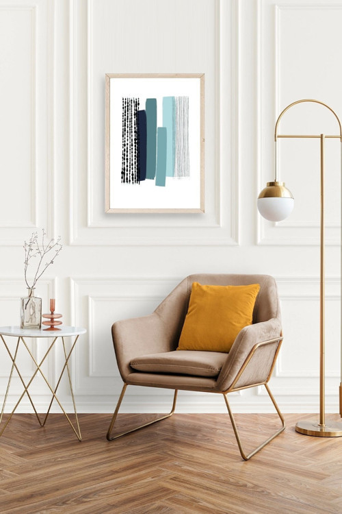 Büro Ev Ofis Dekoru için 23x30CM Tekli Ahşap Çerçeveli Modern Tema Tablo No86