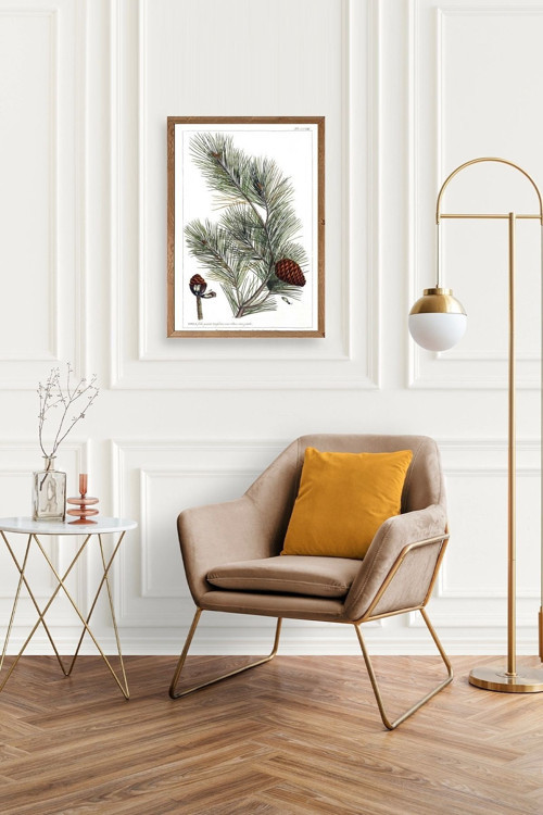 Büro Ev Ofis Dekoru için 50x70CM Tekli Ahşap Çerçeveli Çam Tema Tablo No7