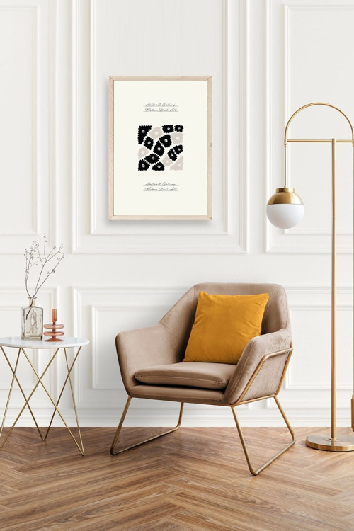 Büro Ev Ofis Dekoru için 23x30CM Tekli Ahşap Çerçeveli Çiçek Tema Tablo No264
