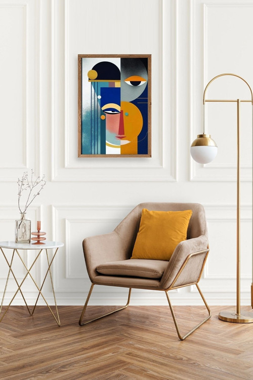Büro Ev Ofis Dekoru için 30x42CM Tekli Ahşap Çerçeveli Modern Tema Tablo No139