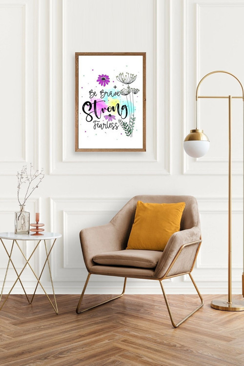 Büro Ev Ofis Dekoru için 17x23CM Tekli Ahşap Çerçeveli Motto Tema Tablo No37