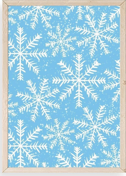 Büro Ev Ofis Dekoru için 50x70CM Tekli Ahşap Çerçeveli Kartopu Tema Tablo No7